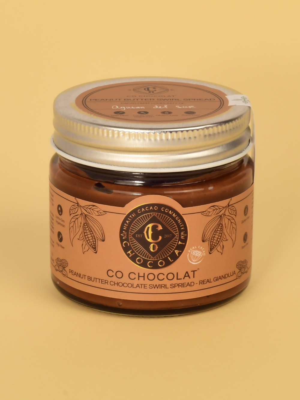 Peanut Butter Chocolate Swirl Gianduja Spread - Co Chocolat - Finally, Truly Healthy Chocolates