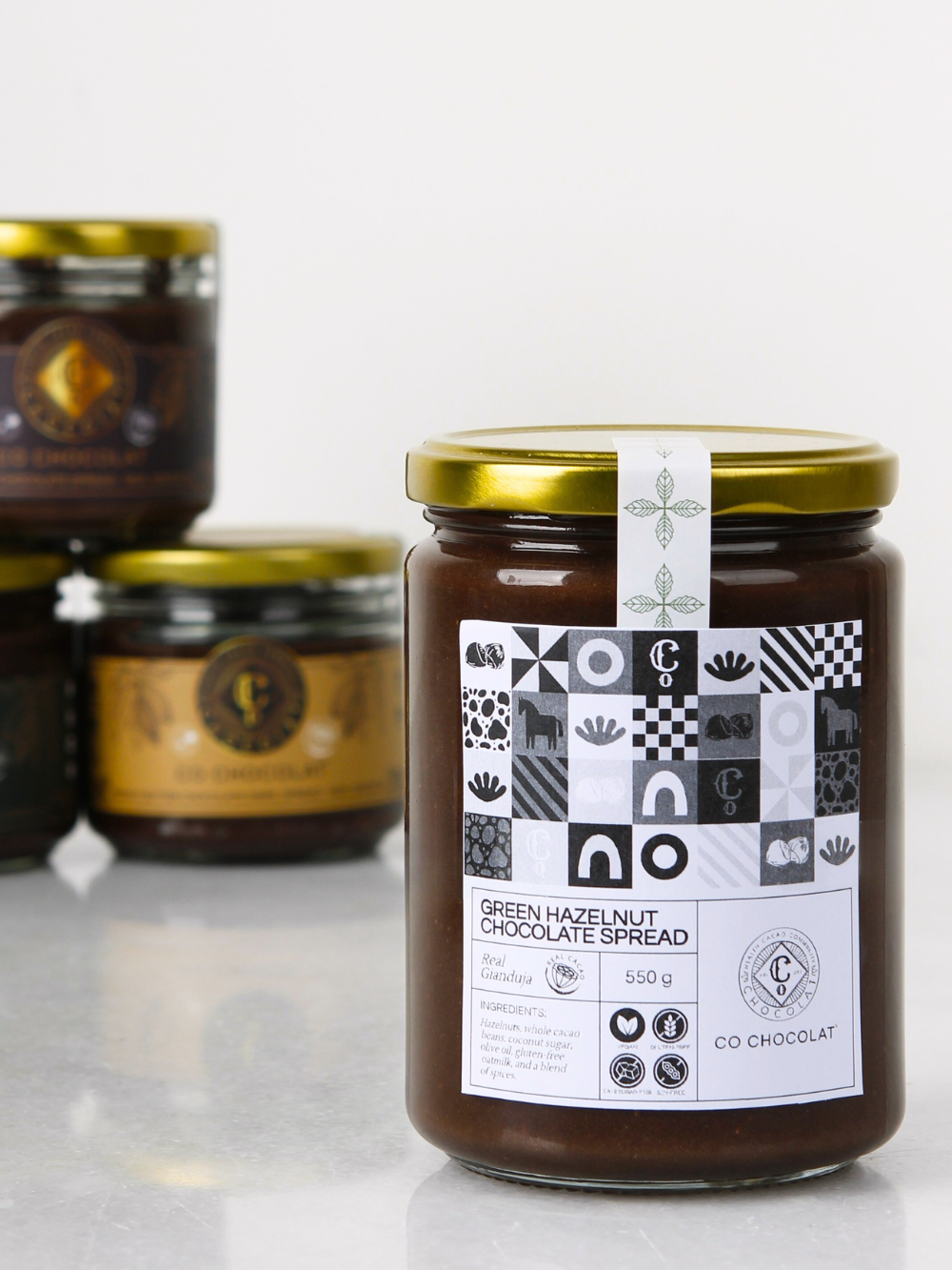 Green Hazelnut Gianduja Spread (Vegan, Cane Sugar-Free, Gluten-free)