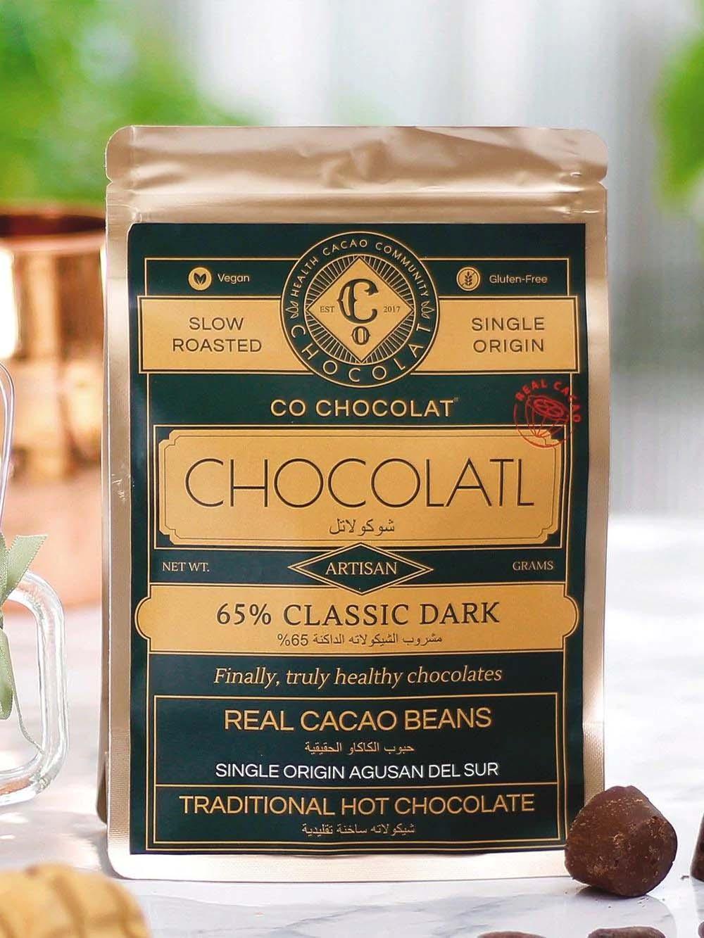 65% Classic Dark Hot Chocolate - Vegan, Gluten-Free, Nut-free - Co Chocolat - Finally, Truly Healthy Chocolates