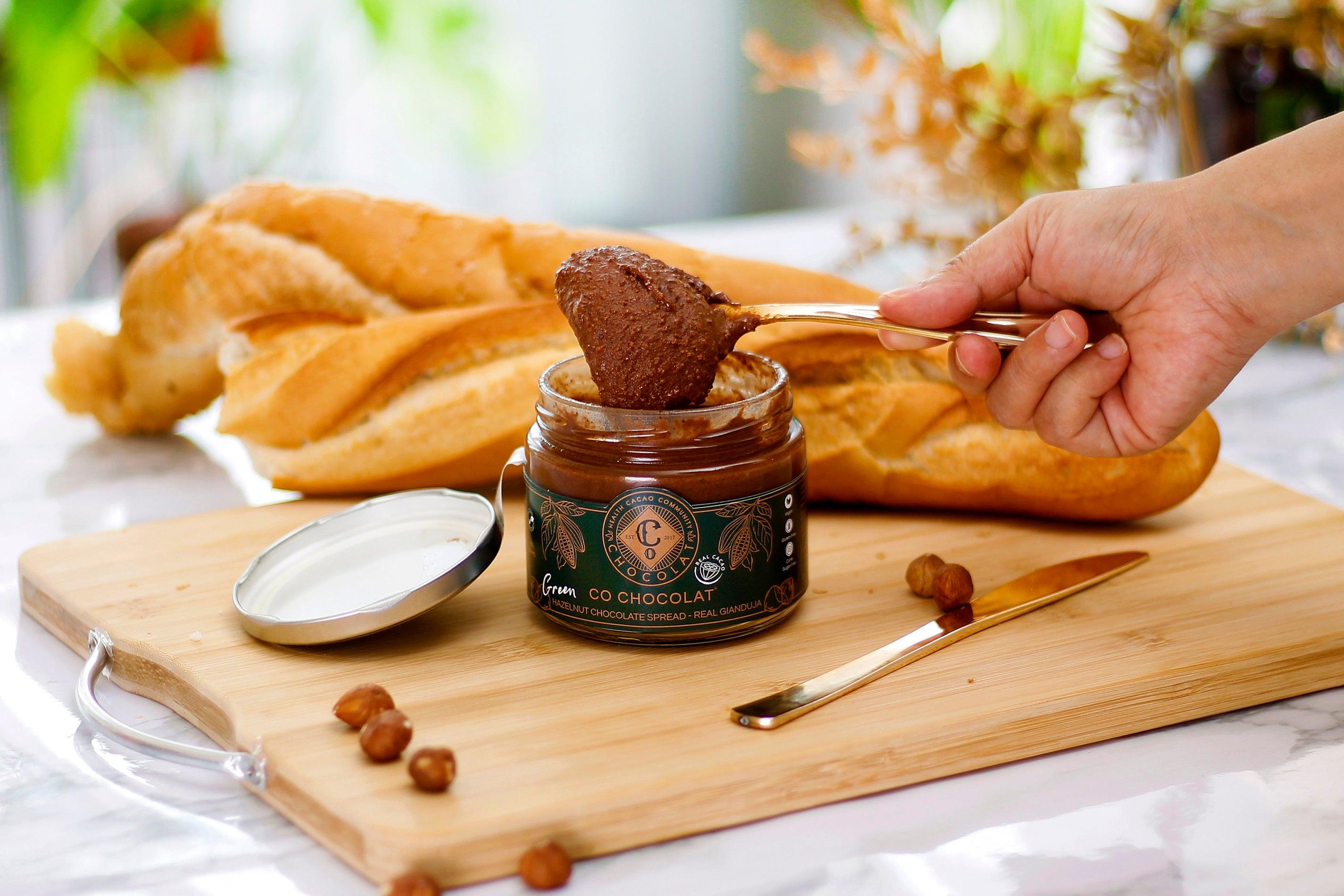 Green Hazelnut Gianduja Spread (Vegan, Cane Sugar-Free, Gluten-free) - Co Chocolat - Finally, Truly Healthy Chocolates
