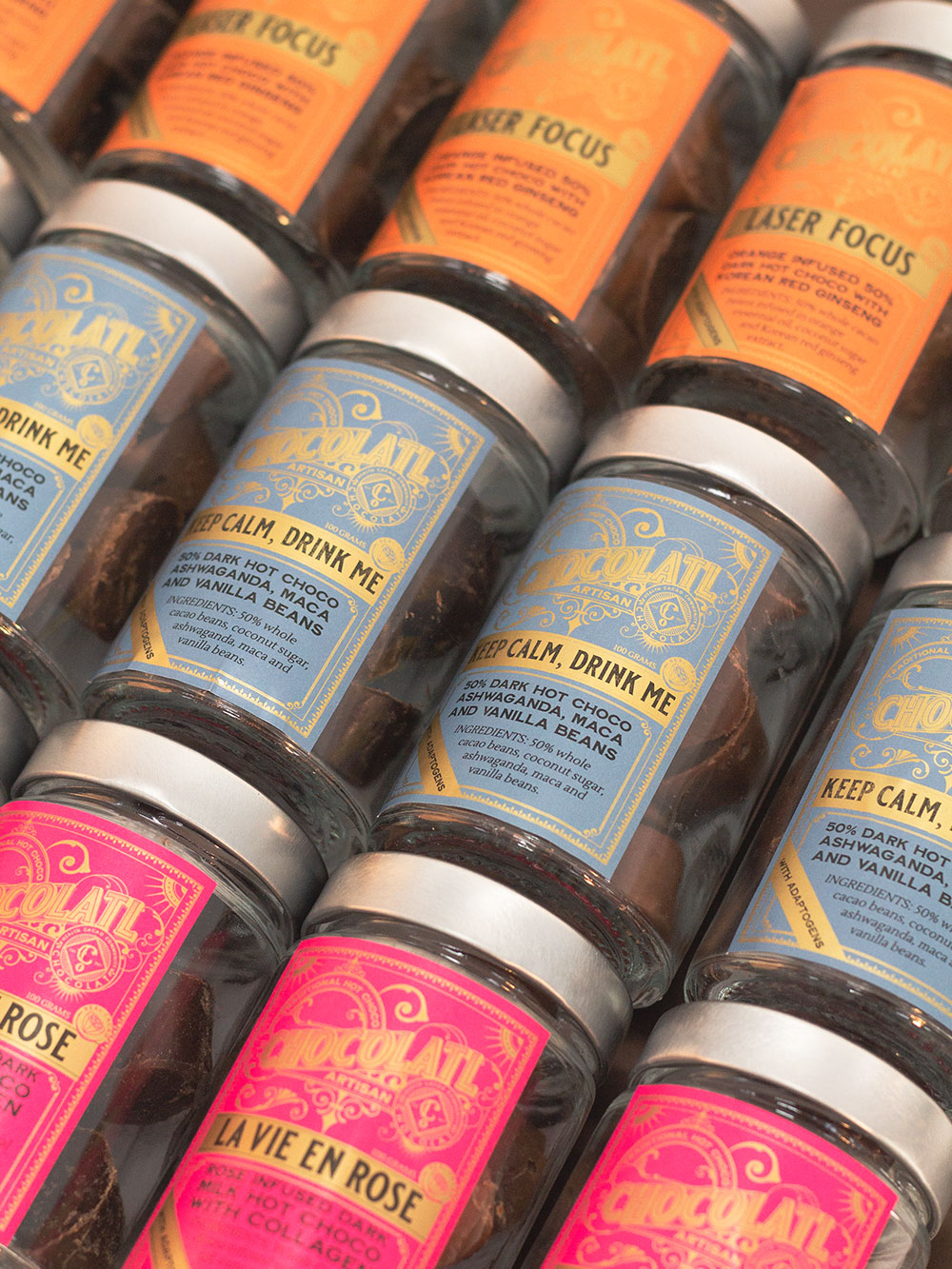 Keep Calm, Drink Me - Vegan, Gluten-Free, Cane Sugar-Free, Soy-Free, Adaptogen - 100g - NEW! - Co Chocolat - Finally, Truly Healthy Chocolates