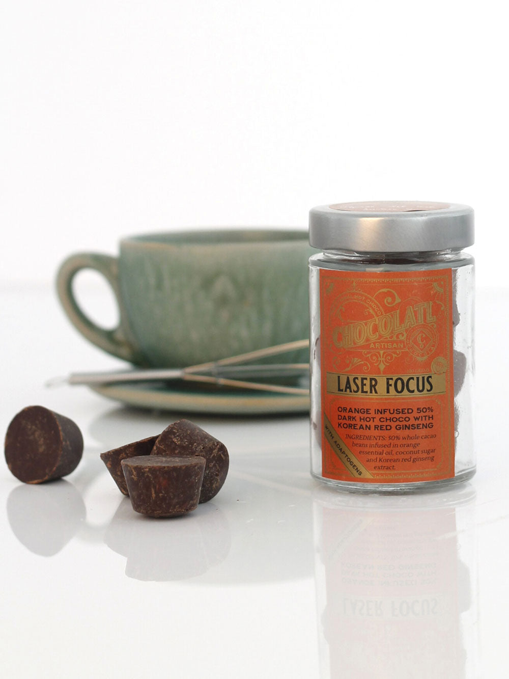 Laser Focus - Vegan, Gluten-Free, Cane Sugar-Free, Soy-Free, Adaptogen - 100g - NEW! - Co Chocolat - Finally, Truly Healthy Chocolates