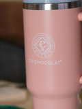 Co Chocolat Stainless Steel Vacuum Insulated Tumbler with Lid and Straw (Fuchsia, 40 oz)