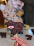 Handpainted Eid Al Adha Chocolate Cow Lolly