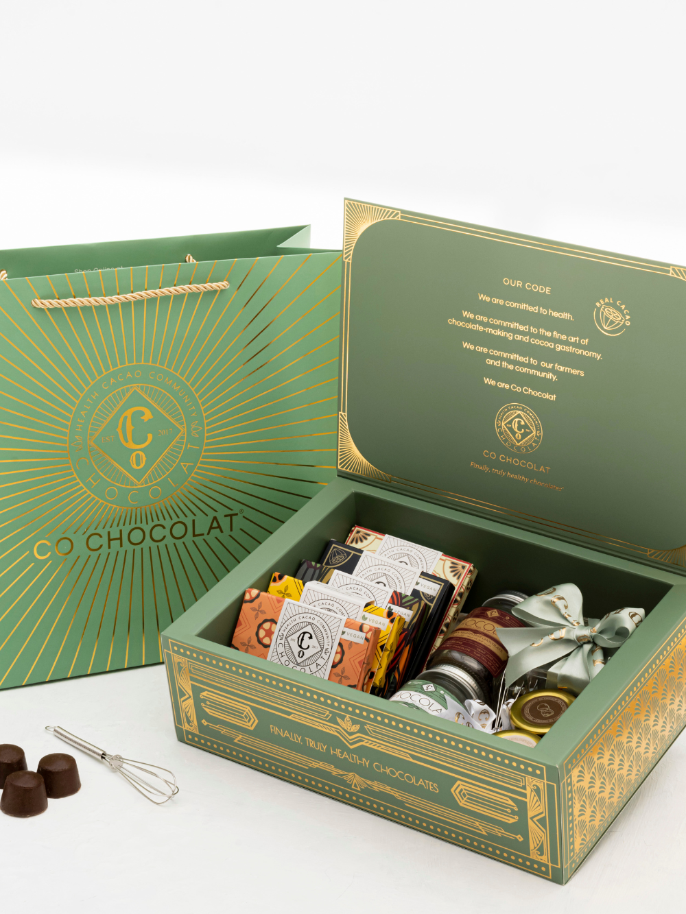 Delight Gift hamper in Co Chocolat's elegant Art Deco Box