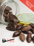 100% pure, untempered cacao in cacao-shaped tablets